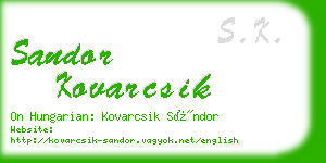 sandor kovarcsik business card